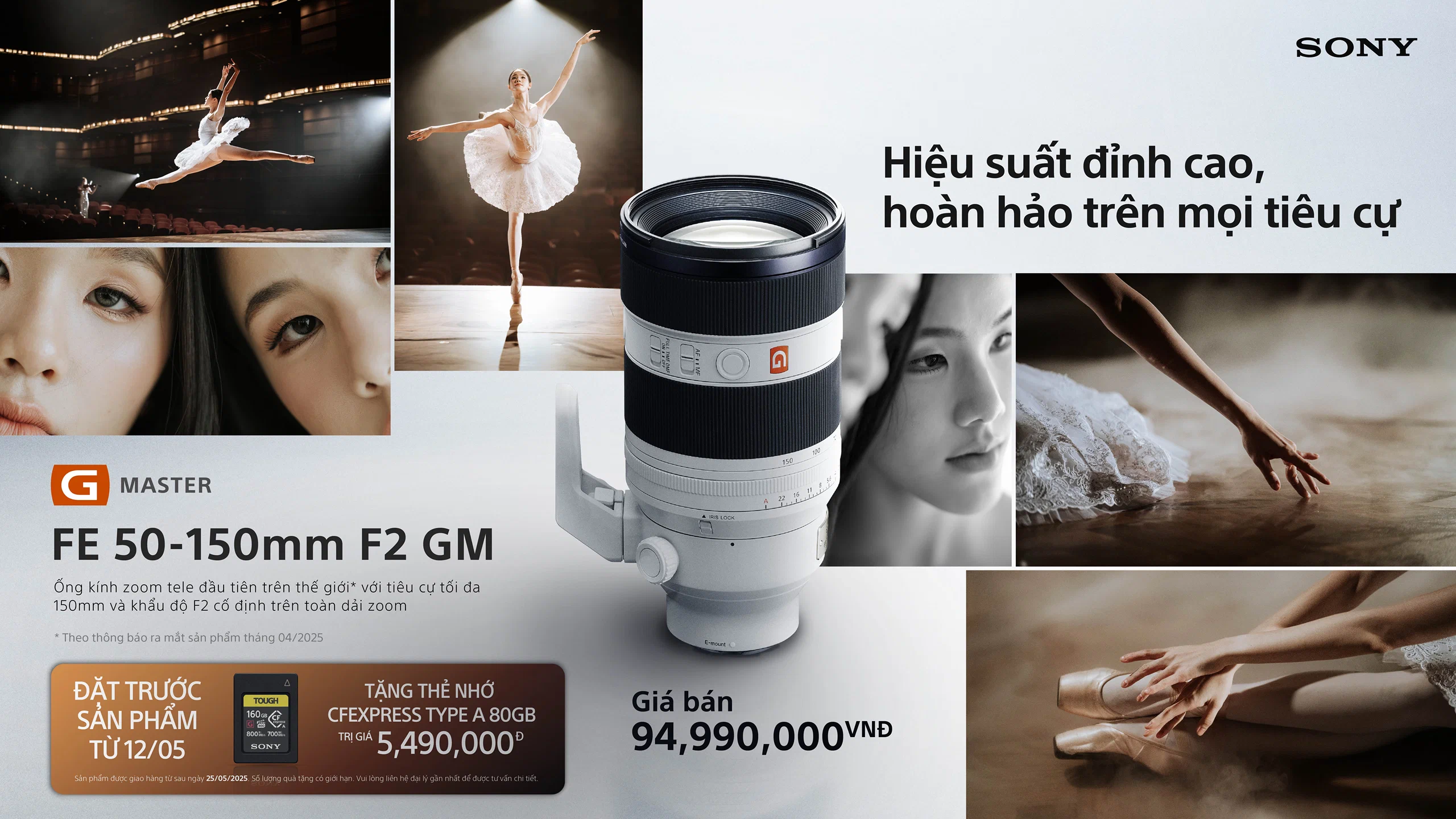 Sony ra mắt ống kính FE 50-150mm F2 GM – Zoom tele F2 đầu tiên thế giới cho Alpha